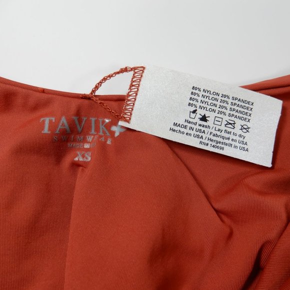 TAVIK Lela One Piece Cut Out SWIMSUIT Size XS Black Rust Orange NEW $146 - Picture 9 of 9